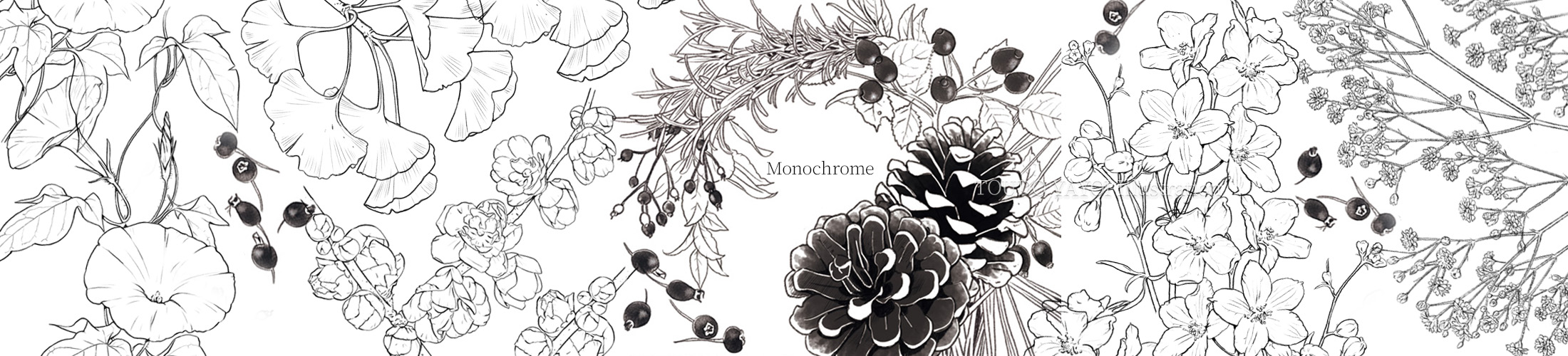 モノトーンイラスト