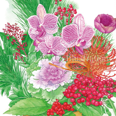 おとなのスケッチ塗り絵　正月