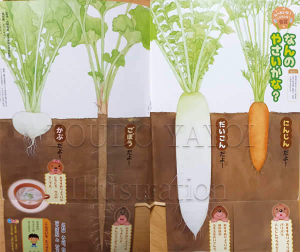 チャイルドブック「みんなともだち」食育イラスト